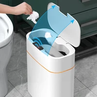 13l16l new smart trash can for household touch free with lid bathroom usb rechargeable induction automatic storage trash bin