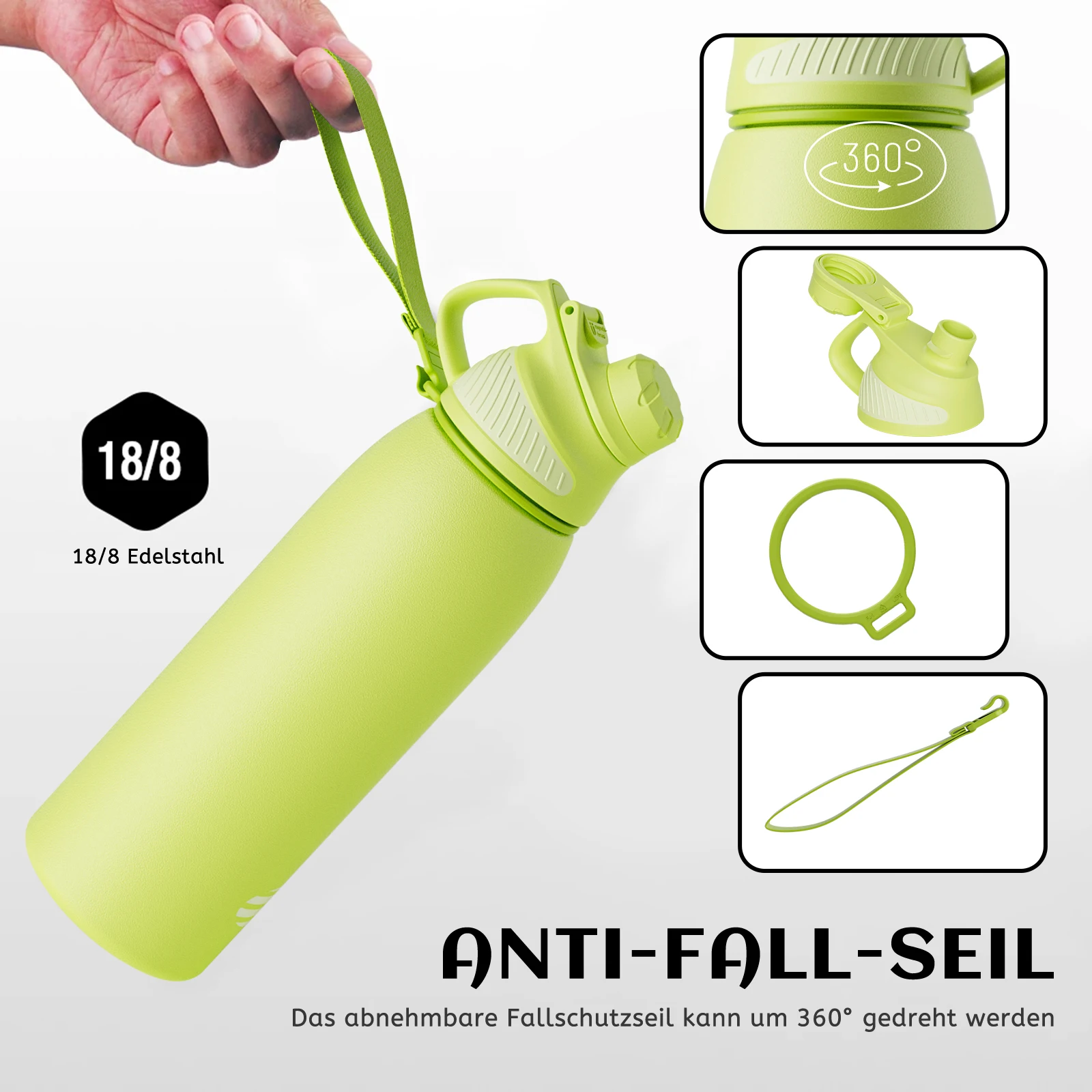 Фото FJbottle Термобутылка из нержавеющей стали Портативный уличный стакан Термос для холодных видов спорта Термальная бутылка для воды 1000 мл №4