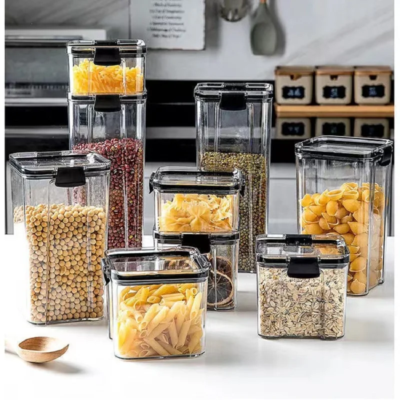 

Food Storage Jars With Lids Kitchen Storage Organization Kitchen Containers Set pices Food Storage Box Stackable Fridge Organize