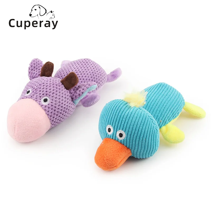 

Stuffed Dog Toys Durable Plush Dog Toy with Cute Puppy Cow Duck Dogs Toy Clean Tooth Dog Chew Toys for Medium Large Breed