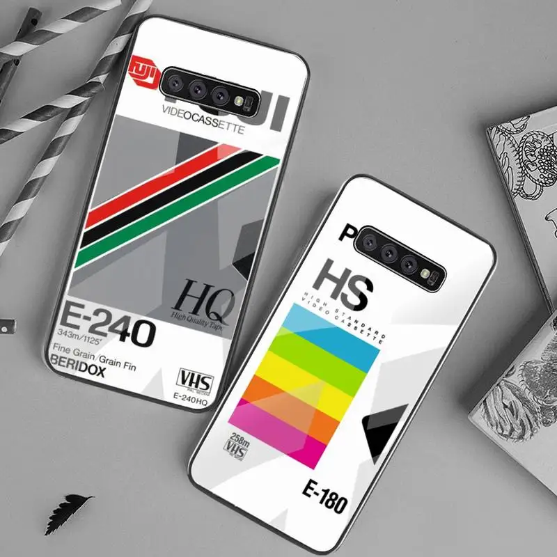 

Retro VHS tape vaporwave aesthetic Phone Case Tempered Glass For Samsung S20 Plus S7 S8 S9 S10 Plus Note 8 9 10 Plus