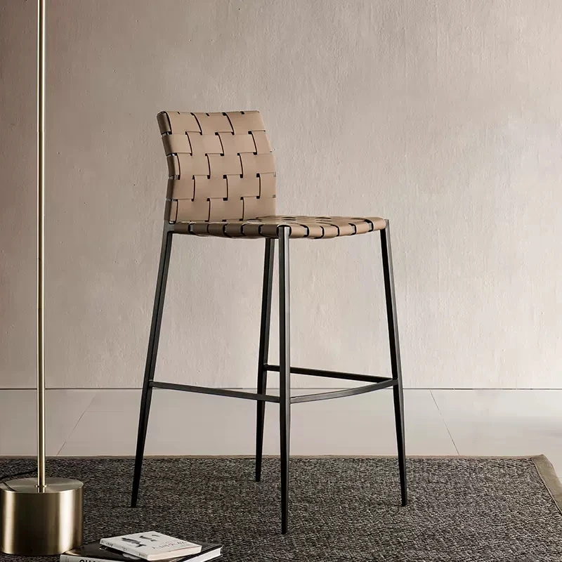 Low Kitchen Woven Metal Counter Dining Chairs Reception Desi