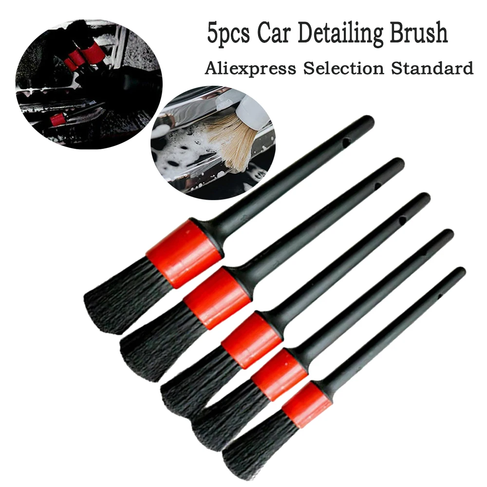

5pcs Car Detailing Brush Set Car Brushes Car Detailing Brush For Car Cleaning Detailing Brush Dashboard Air Outlet Wheel Brushes