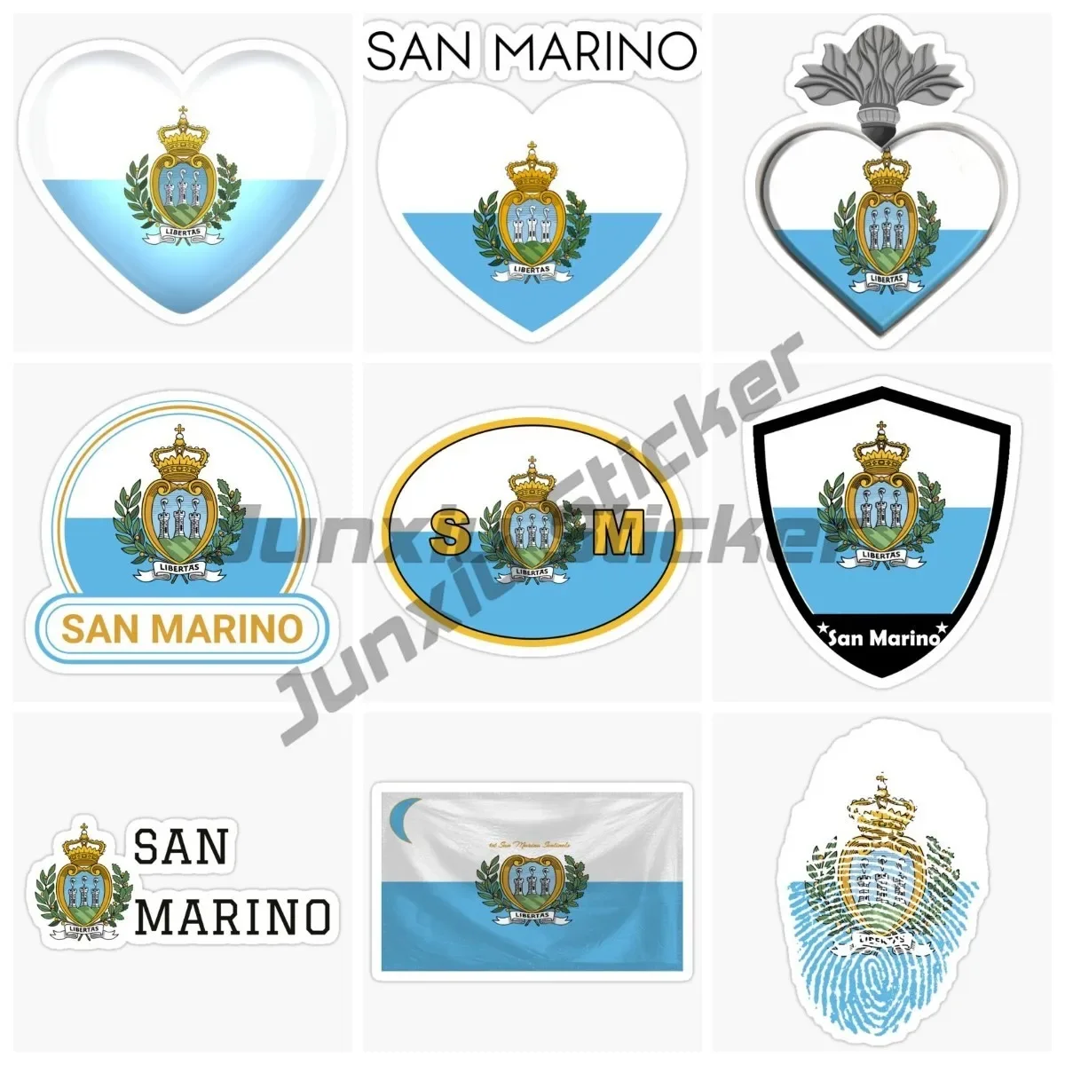 San Marino Флаг Код Виниловые Самоклеящиеся Наклейки Грузовик Окно Стекло Мото