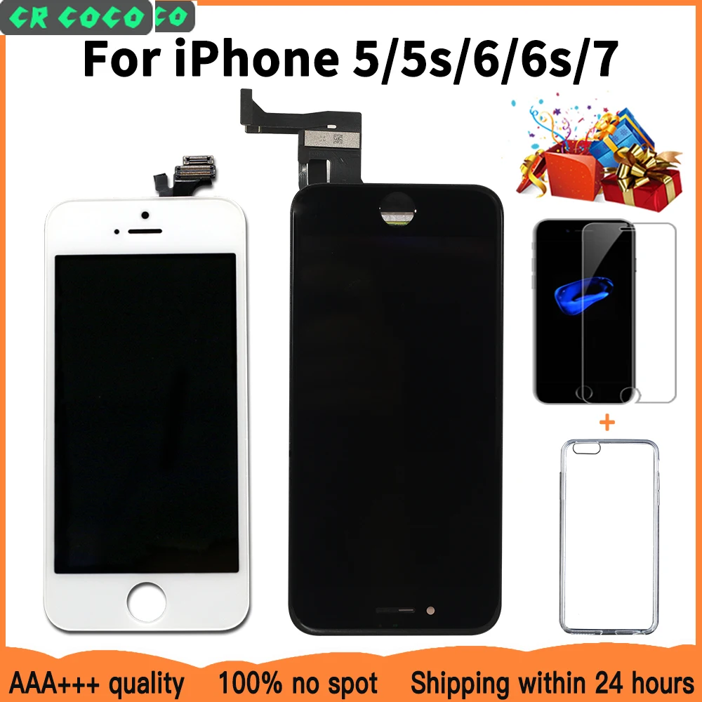 

AAA+++ LCD Display For iPhone 6 6S 7 Module Touch Screen Glass Digitizer Replacement For iphone 5s Repair LCD Screen Assembly