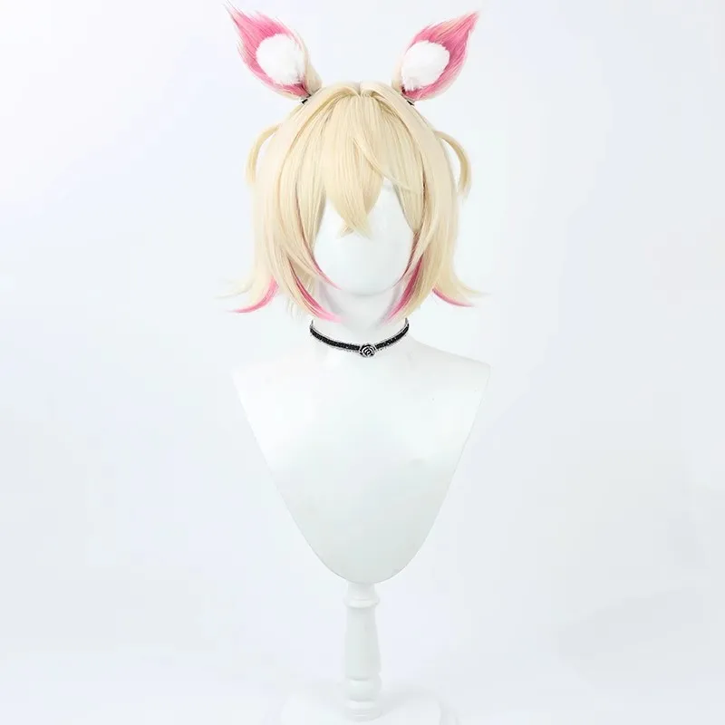 Hololive EN Fuwawa Mococo Аниме Vtuber Косплей Костюм: Новый костюм Fuwa Moco парик праздничное