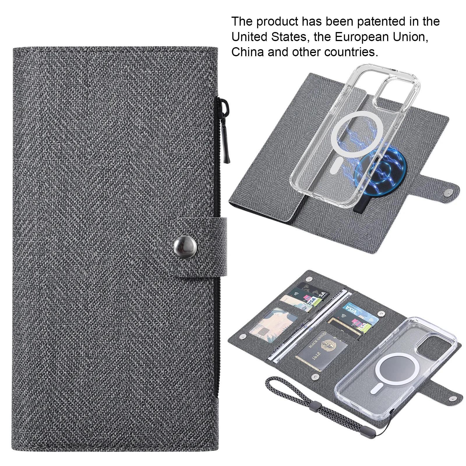 IPhone 16 15 14 13 Pro Max Plus прозрачная Магнитная Беспроводная зарядка MagSafe съемный кошелек