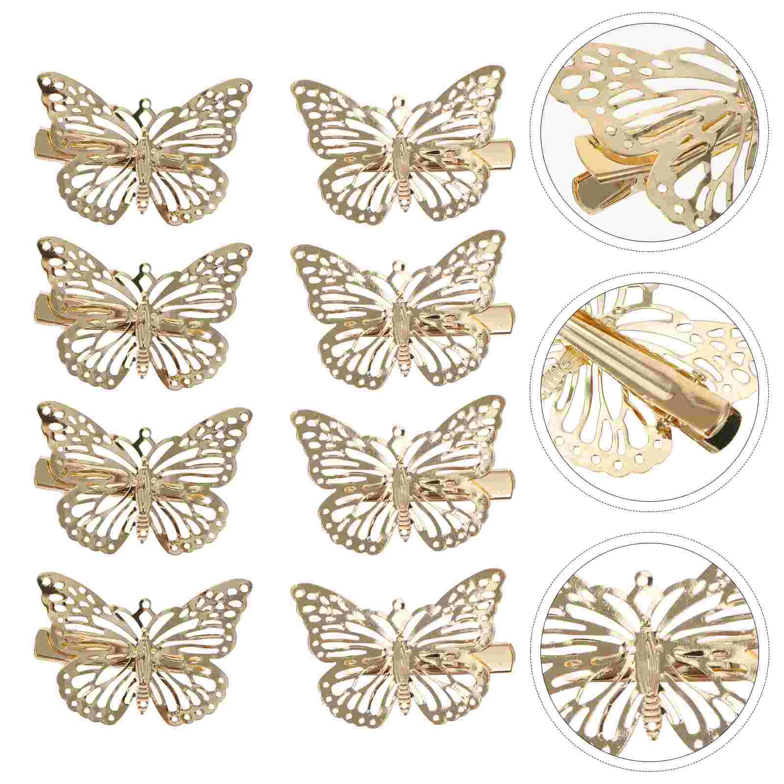 

12 шт., металлические зажимы для волос в виде бабочек