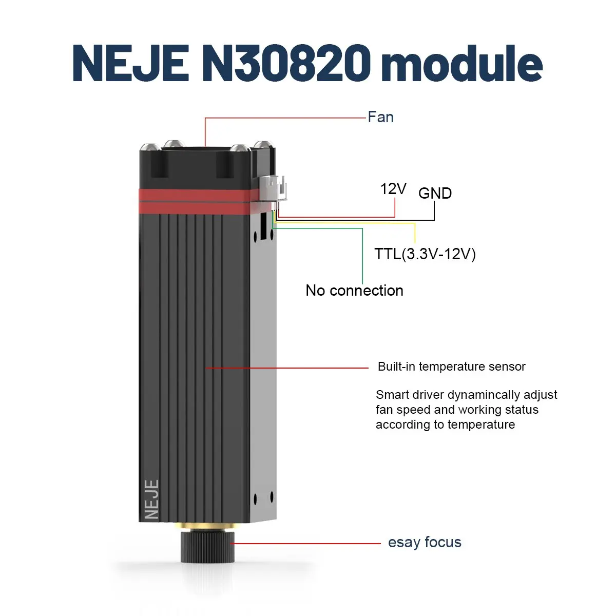 Набор лазерных модулей NEJE 30 Вт с TTL / PWM модуляцией для лазерного гравера ЧПУ