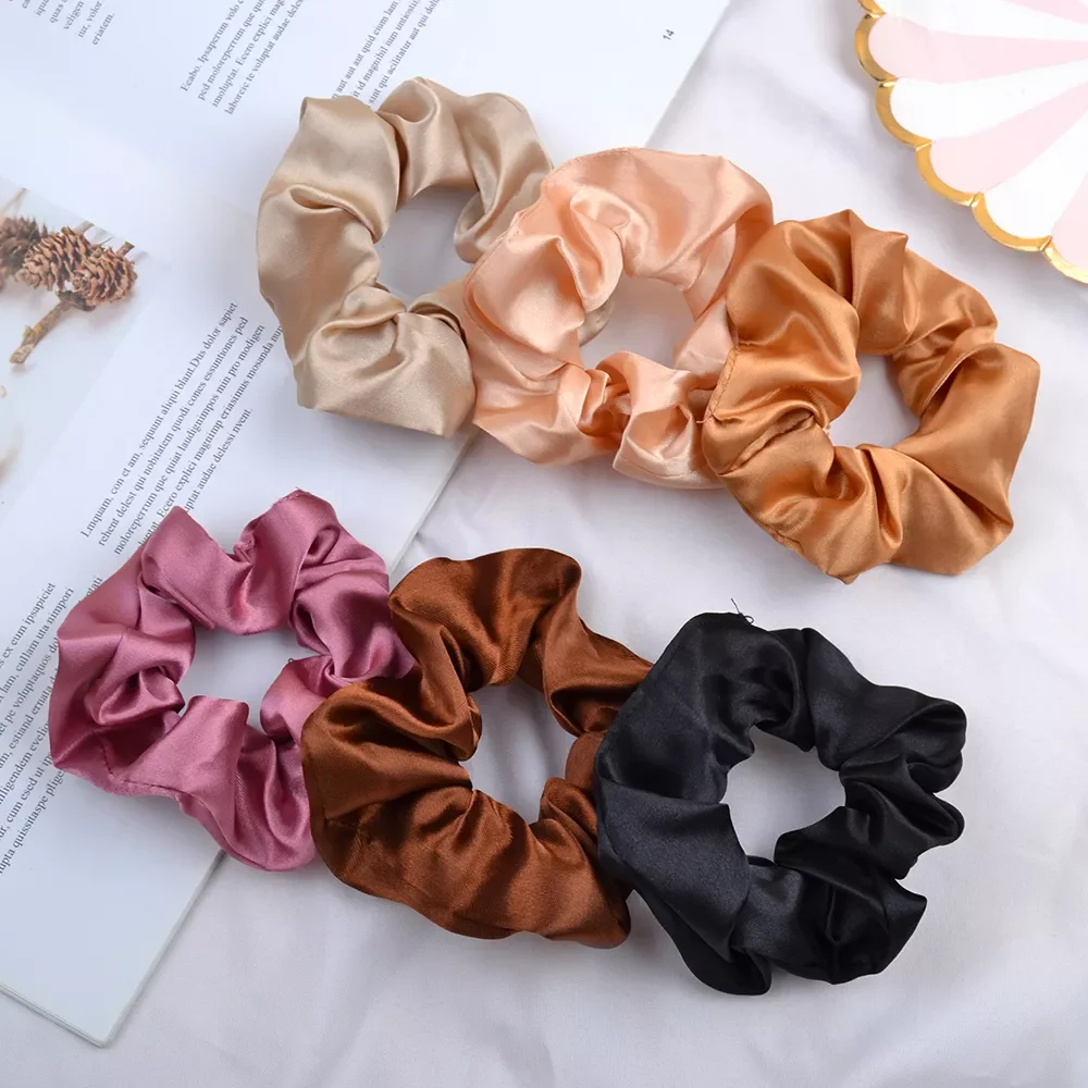 

New Style Headgear Satin Cloth Art Pig Large Intestine Hair Ring Batch Hair Rope Rubber Band Set Simple Hair Rope Headdress