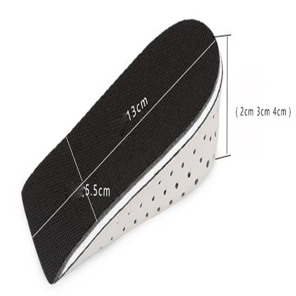 1 Pair Height Insoles Breathable Half Insole Heighten Heel Insert Sport Shoes Pad Cushion 2/3/4cm Height Increase Shoe Insoles