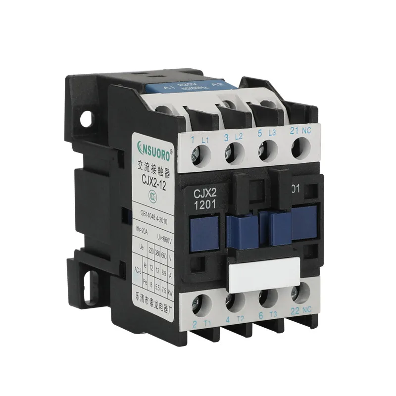 Home Elétrica para a Unidade de Fase p + nc Pólo Contator Magnético ac 380v 220v 110v 36v 24v Normalmente Fechado 1pcs Cjx2-1201 12a 3