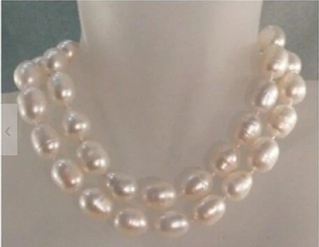 

two strands12-13m south sea baroque white pearl necklace 18"19"