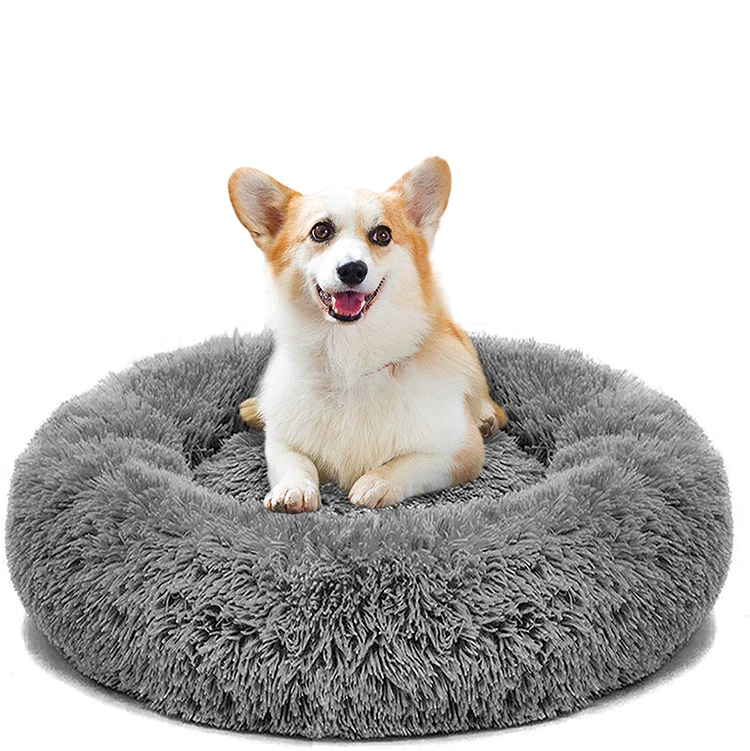 

Dog Bed Round Plush Pet Kennel Ultra-Soft Cat Cushion Bed Self-Warming Donut Cuddler Kennels for Cats Dogs