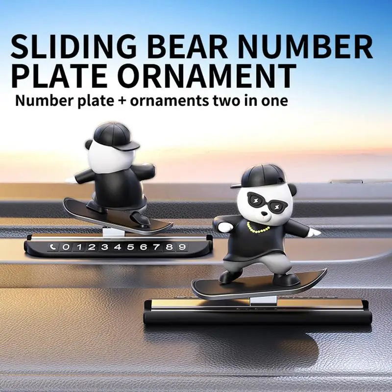 Временная парковочная карта для скейтбординга медведь салон автомобиля номер