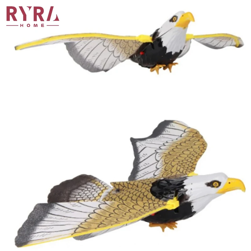 

Поддельный Летающий ястреб, приманка, светящаяся птица, подвесной Орел с музыкой, страшная птица, регулируемая яркость, портативное украшение для сада