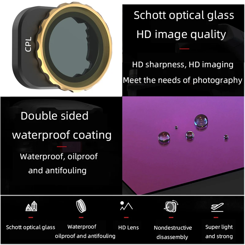 Набор фильтров для DJI Mini 3 Pro объектив камеры MCUV CPL ND8 ND16 ND32 ND64 ND/PL Mavic Аксессуары