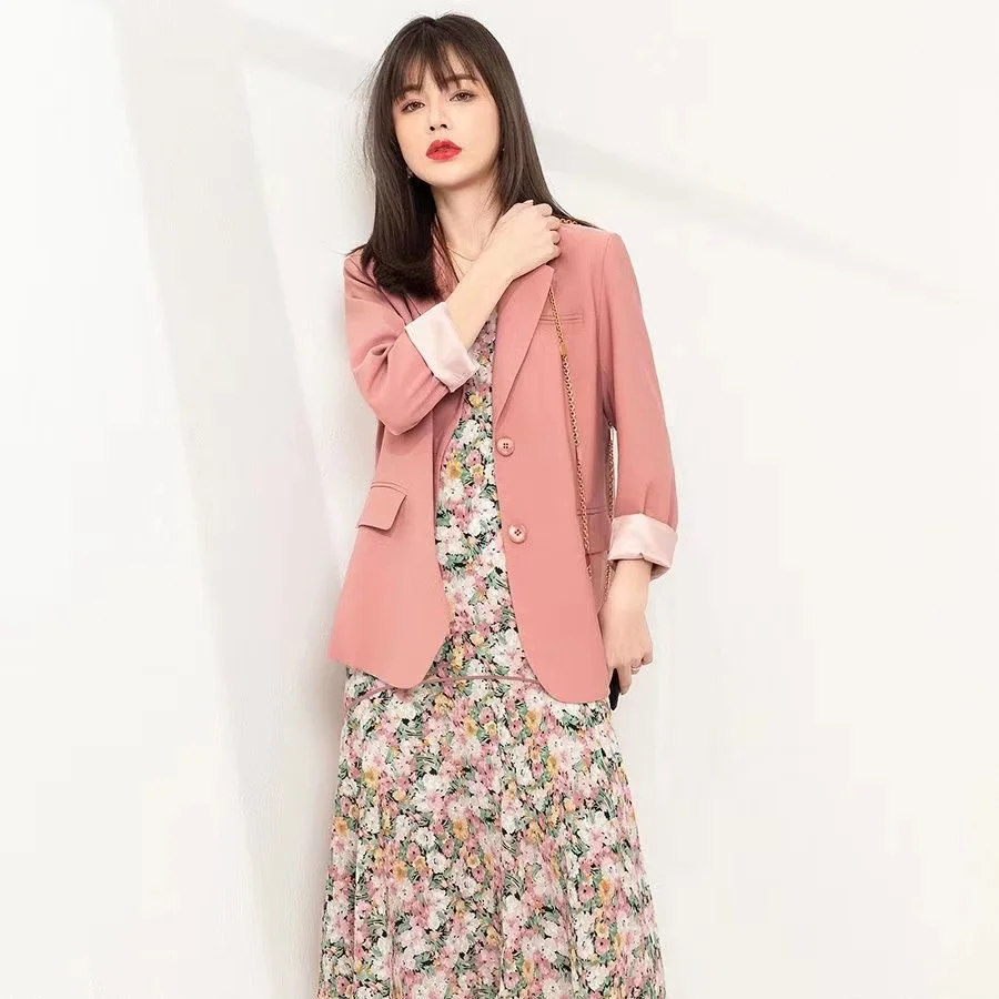 

Осенний Элегантный женский костюм пальто Новинка Весна 2023 Модный повседневный маленький костюм комплект Топ корейский стиль костюм куртка