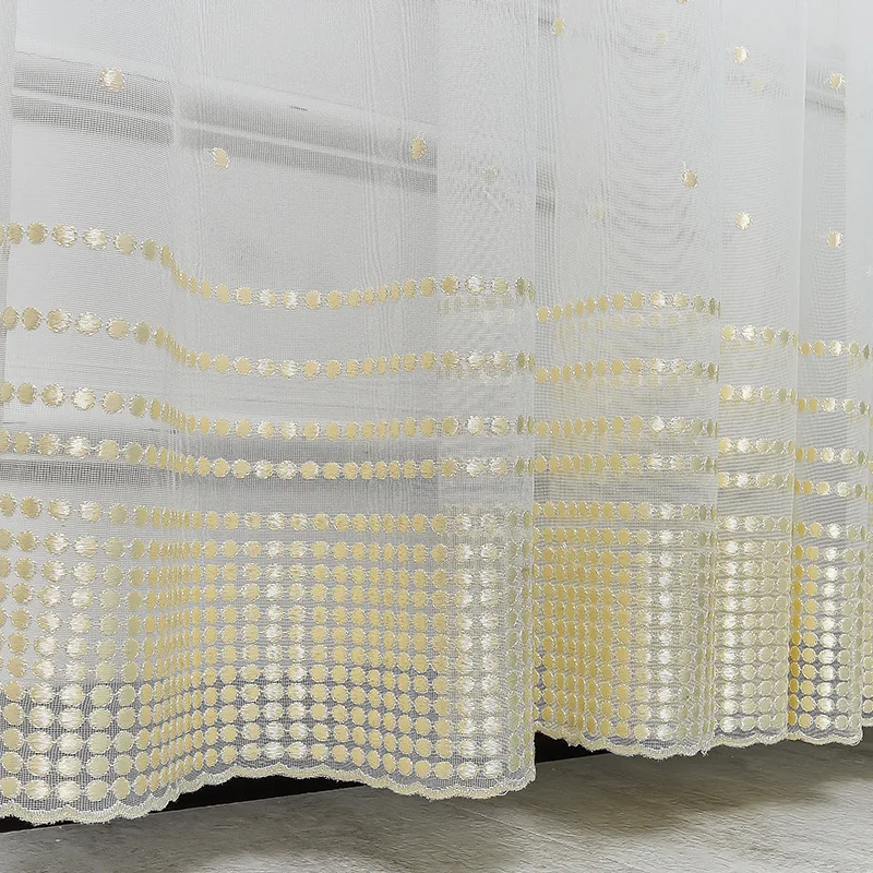 

Japanese Home Decor Grid Window Screen Dot Yarn Embroidered Window Screen Curtain Hall Bedroom Study Curtain