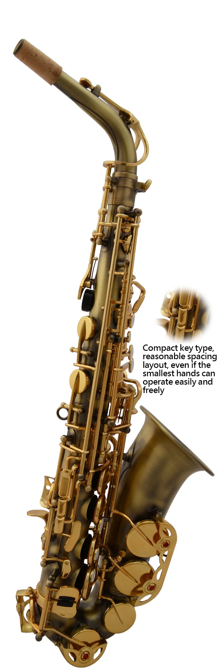 Усовершенствованный профессиональный альт Eb с антикварным корпусом из латуни и