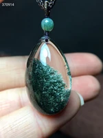 genuine natural green phantom quartz pendant 301813mm oval bead clear women man necklace jewelry phantom rare garden aaaaaa