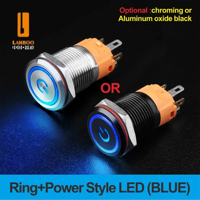 

Металлический кнопочный переключатель LANBOO, 16 мм, можно настроить IP67 9-24 В и 220 В опционально