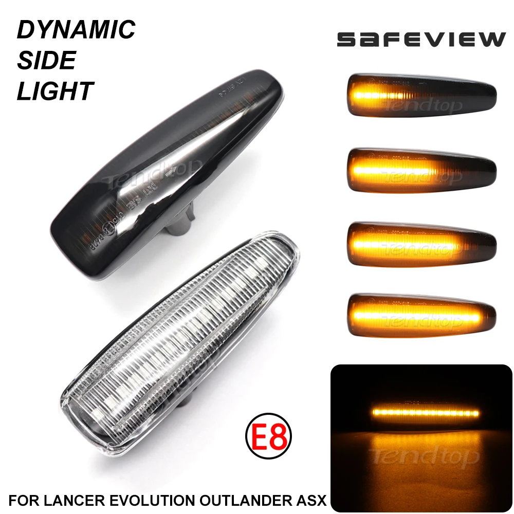 

2 шт./лот для Защитные чехлы для сидений, сшитые специально для Mitsubishi Lancer Evolution X 2008-2018 светодиодный динамический мигалка указатели поворота Боковые габаритные светодиодный индикатор автомобиля лампа