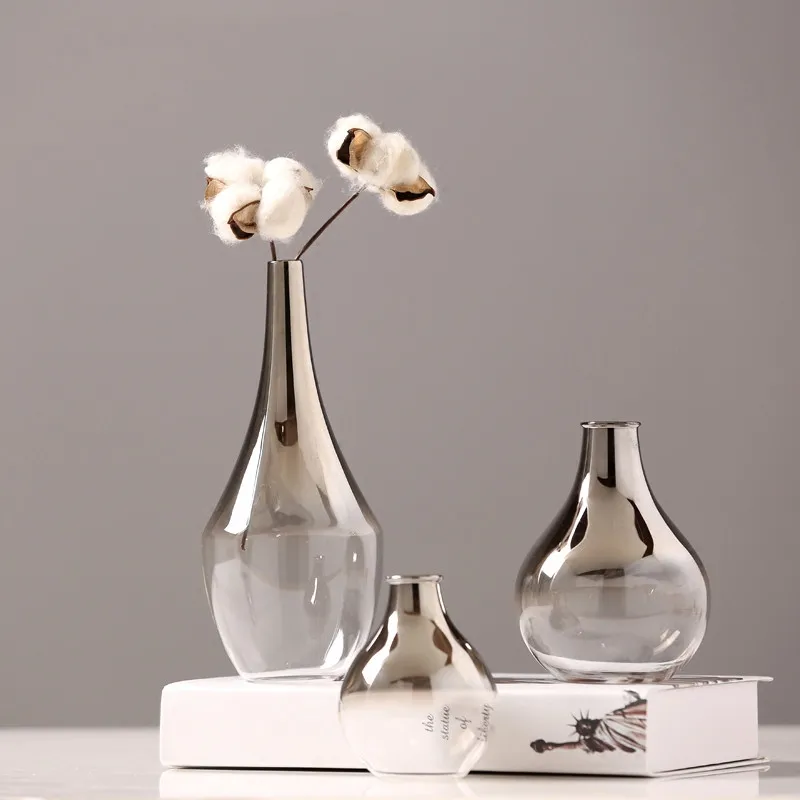 

Glass vase silver gradient drying Nordic vase decoration home decoration flower pot Decoration Christmas gift home decoration