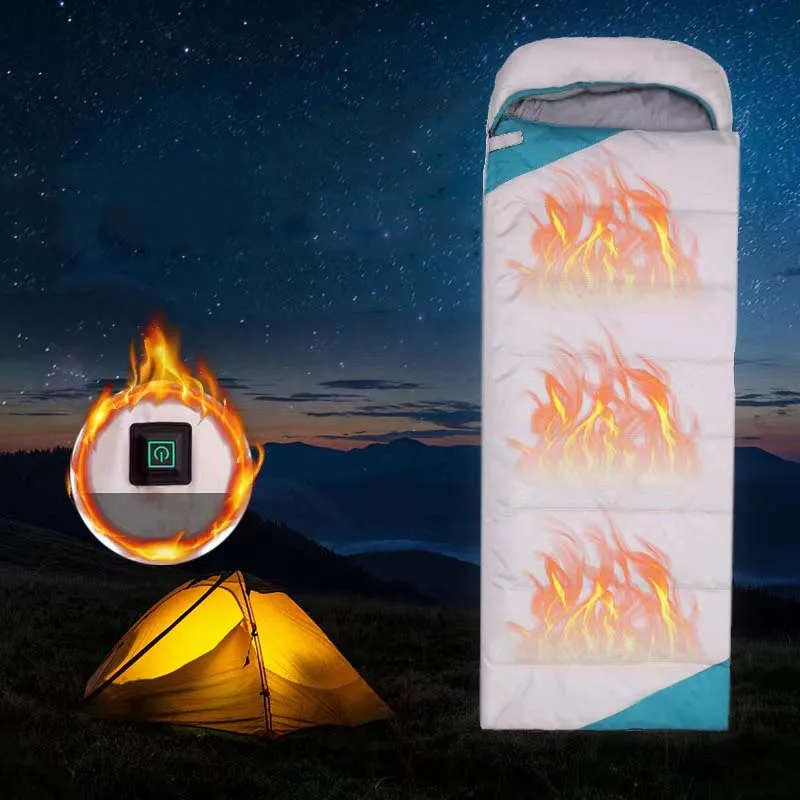 

Электрический спальный мешок с подогревом, коврики для кемпинга, подкладки, для пешего туризма, для улицы, для помещений, для зимы, с подогревом, портативная детская спальная сумка