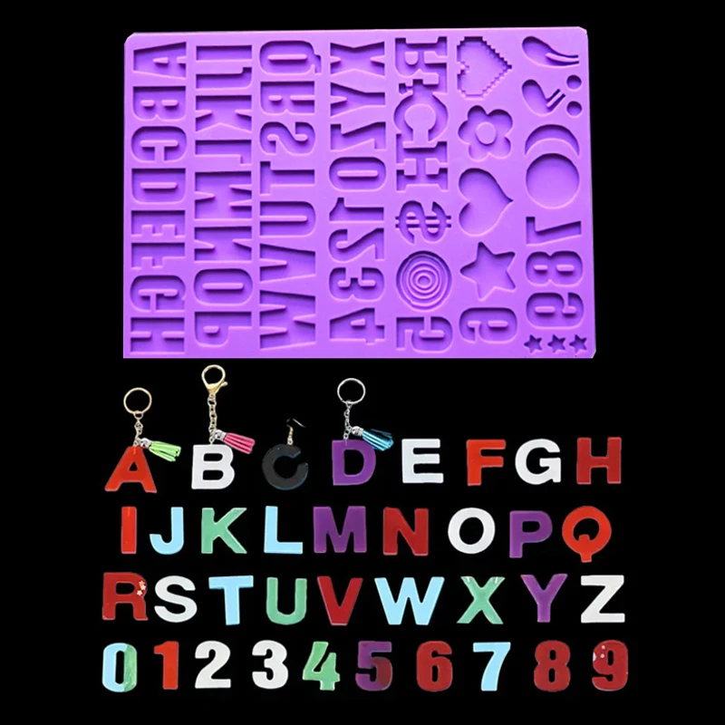 

Hip Hop Letter Ring Drop Gel Mould For Men Women Multi Resin Mould For DIY Epoxy Resin Molds Fashion Decorative Earring Pendant