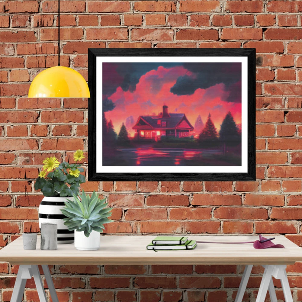 

Алмазная живопись LZAIQIZG «Красная долина», «сделай сам», 5D, квадратная вырезка, круглая дрель, настенное искусство, домашний декор