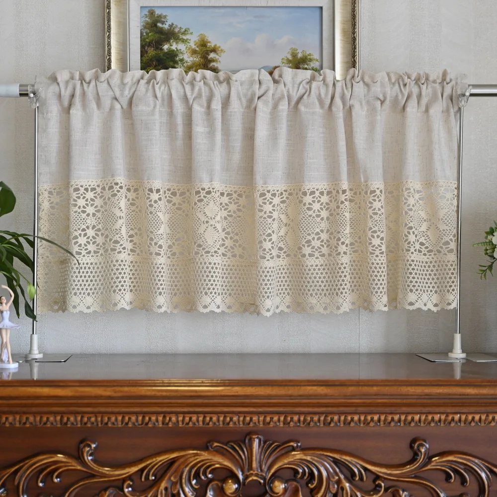 

Короткие шторы AiFish из полиэстера бежевые