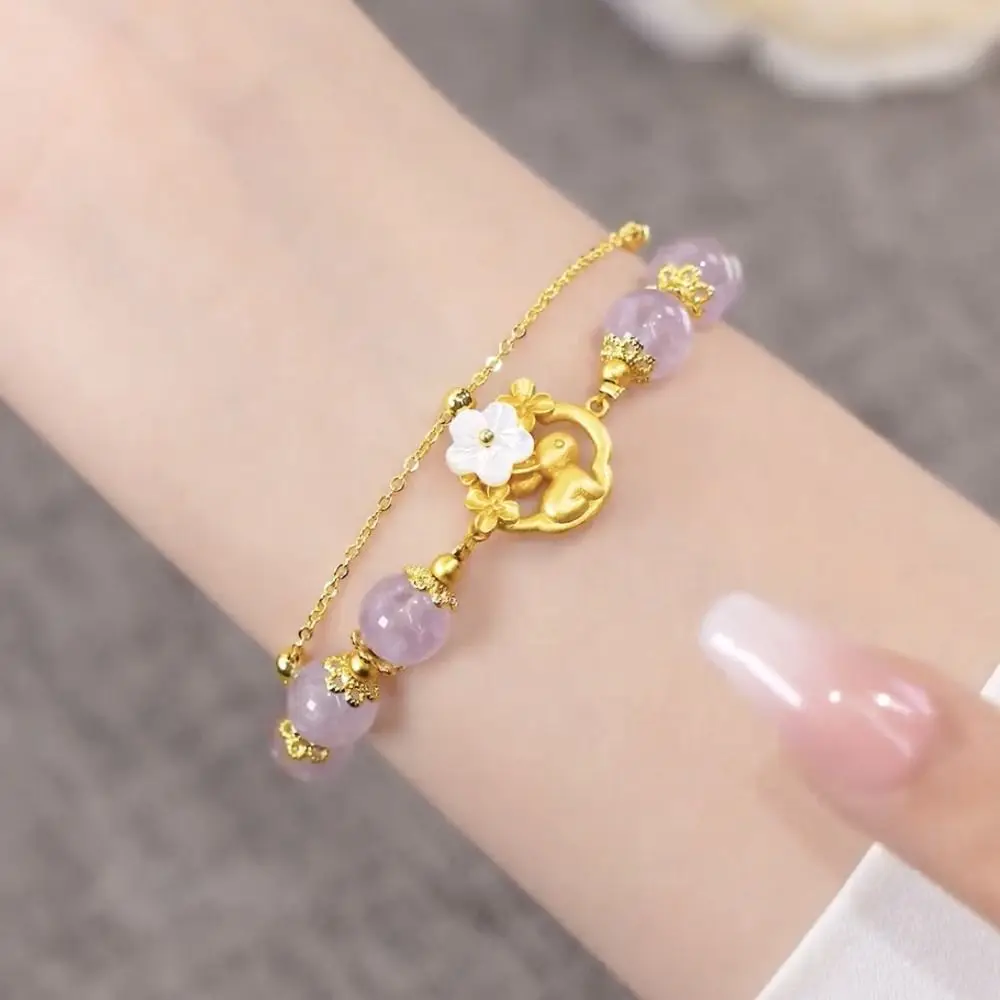 

Simple Jade Fashion Jewelry Rabbit Female Bracelet Antique Korean Style Bracelet Luxury Trendy Sweet Hand Chain For Women Girl