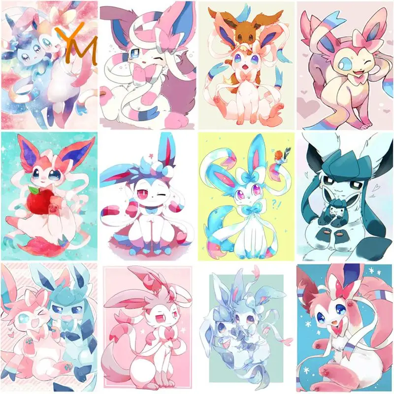 

Diamond Painting Cute Digimon Cartoon Full Diamond Cross Stitch 5D Diy Wall Decor Art Embroidery Home Decoration Handmade Gift