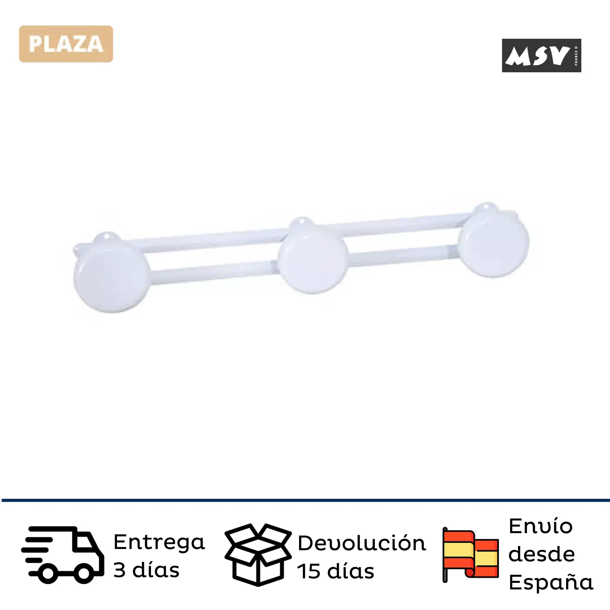 

NEW2023 -wall rack with 3 hooks white color. Coat hooks