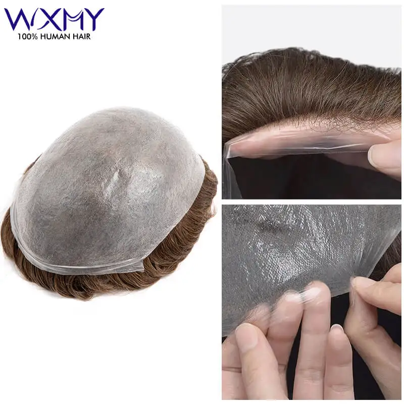 Мужской протез волос невидимая линия 0 03 мм мужские парики недетектируемая