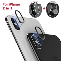 1pcs back camera lens films 1pcs camera lens case rings for iphone xr xs max x 7 8 plus lens tempered glass cover protector