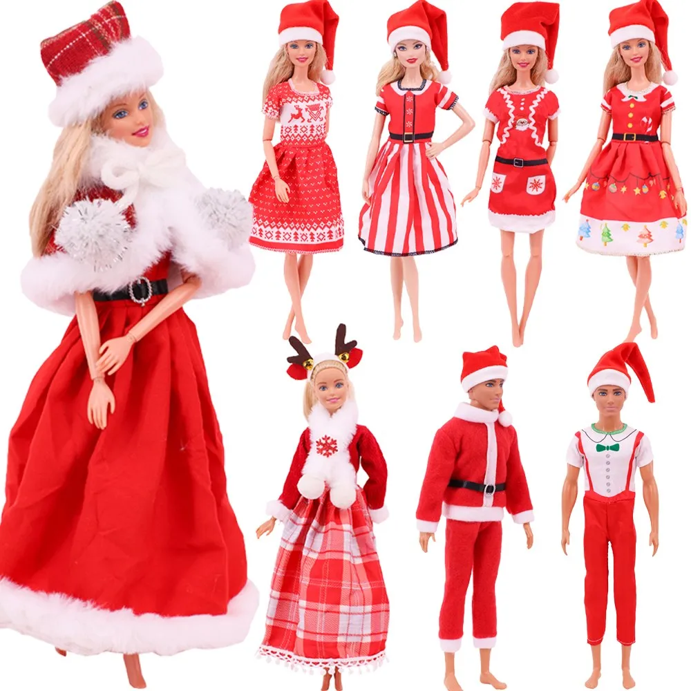 Barbies Clothes Doll Christmas Dress Accessories,Toy Tree,Santa Claus Set For 11.8inch ,30Cm Ken Clothing ,Girls Birthday Gift