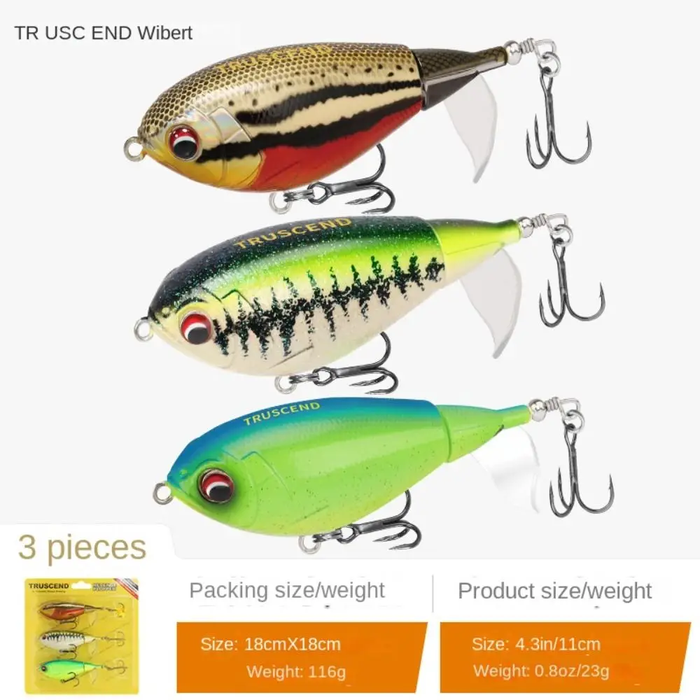 

3pcs Rotating Tail Surface bait Popper Propeller Warbler lure 2023 Topwater Fishing Lure for fishing