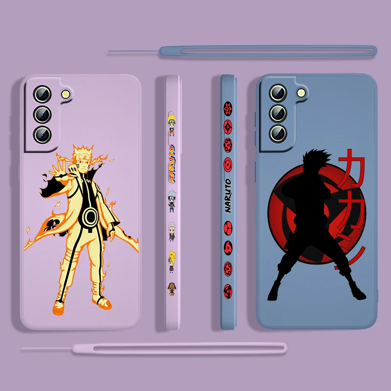 

Hot Cool Anime Naruto For Samsung Galaxy S22 S21 S20 S10 Note 20 10 Ultra Plus Pro FE Lite Liquid Left Rope Phone Case Fundas