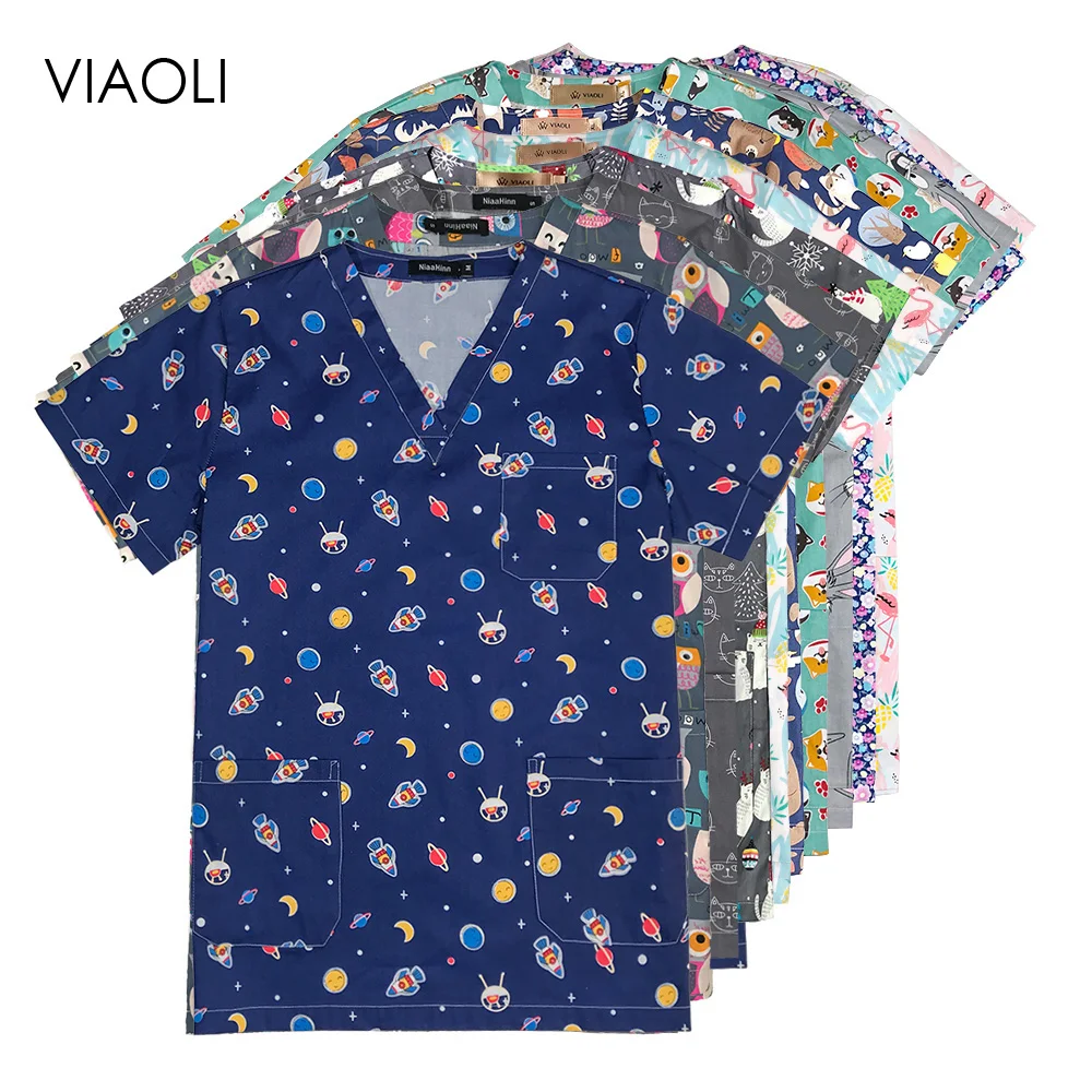 

Медицинский хирургическая Униформа хирургический Топ viaoli с дышащей вставкой для медицинских больниц, салонов красоты, стоматологии, домашних животных костюмы врача для женщин