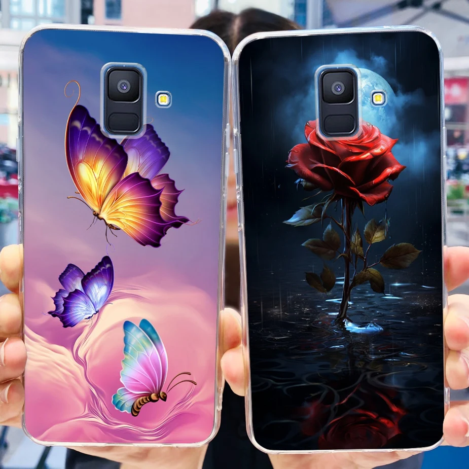 Чехол для Samsung Galaxy A6 2018 задняя крышка с милым модным рисунком мягкий силиконовый