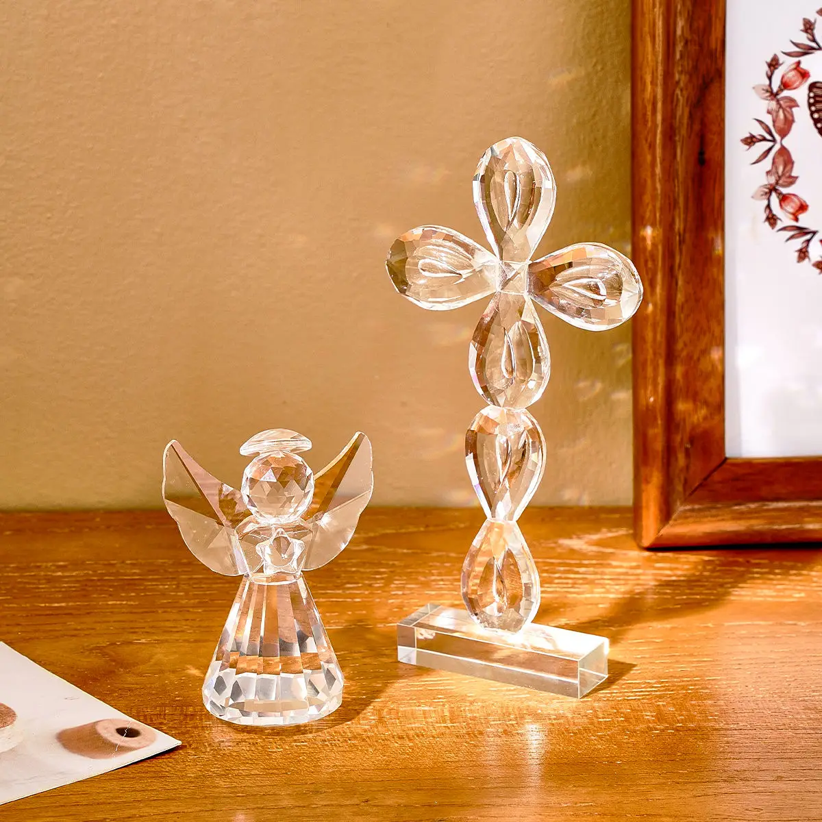 Красный плавильный камень Анк ручная резьба энергетический желтый кристалл