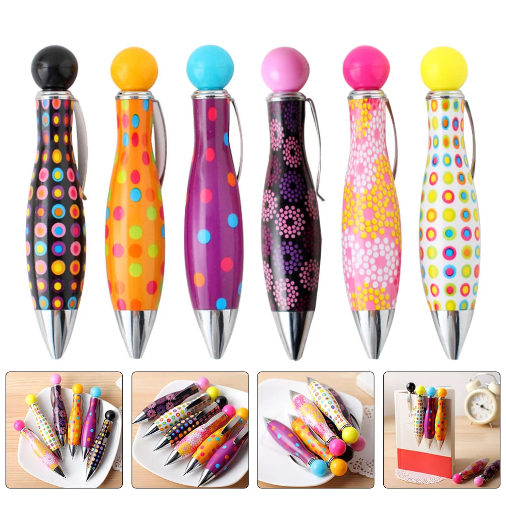 6Pcs Novelty Bowling Modeling Pens Decorative Pens Ball-pointed Pens School Bowling Pens