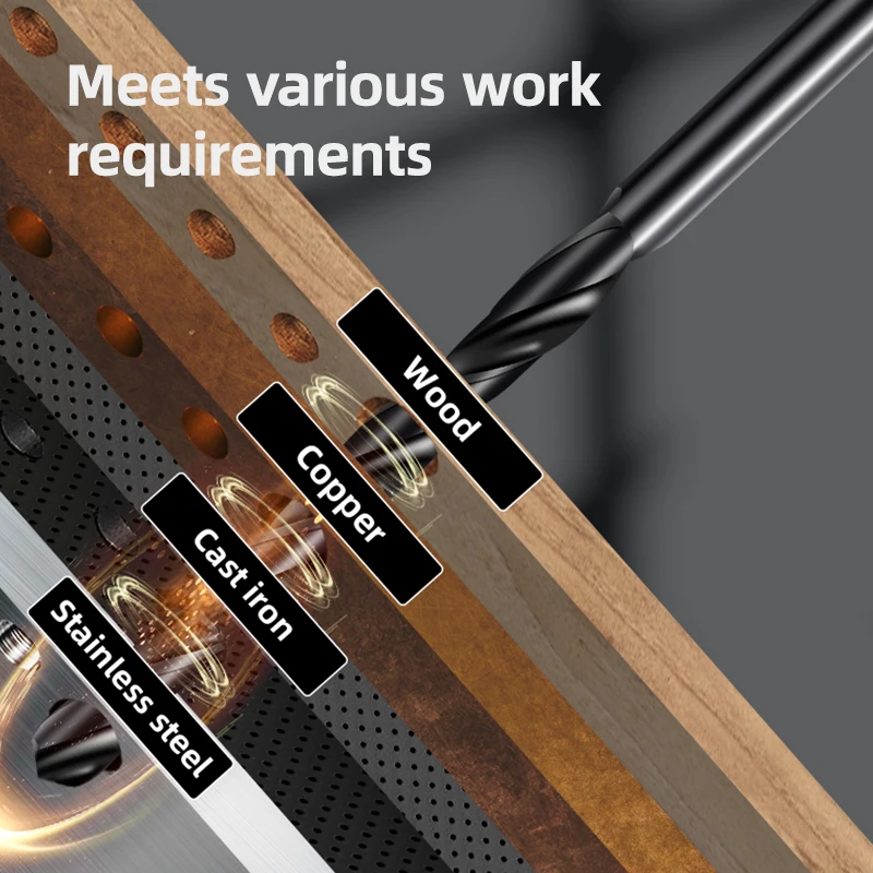 Спиральные сверла Deli 19 в 1 набор сверл с двойной спиральной головкой U-образная