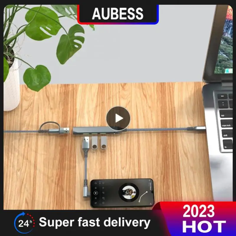 

4 Port Multi Splitter Adapter 5gpbs Hub Splitter Small Usb 3.0 Type-c Hub Ethernet Adapter High Speed Laptop Converter Usb3.0