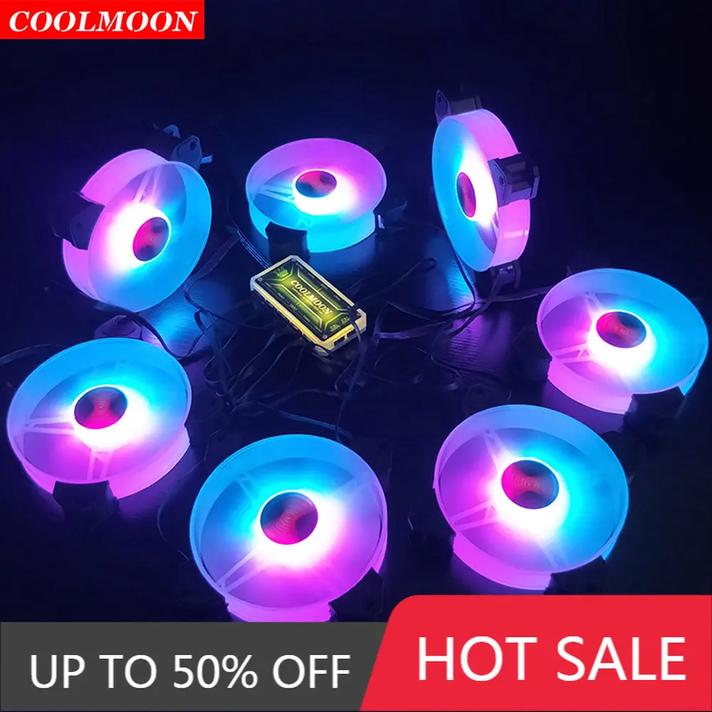 

Кулер Coolmoon для компьютера, 120 мм, 6 контактов, RGB