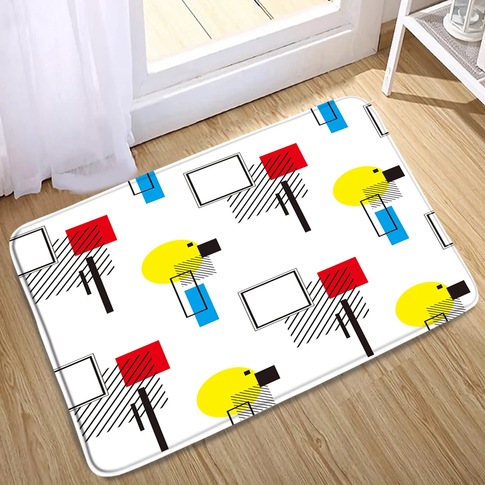 

Геометрический Коврик для ванной, кухонные коврики, современный простой мягкий коврик для входной двери, домашний декор, нескользящий коврик для ванной комнаты, нескользящий ковер