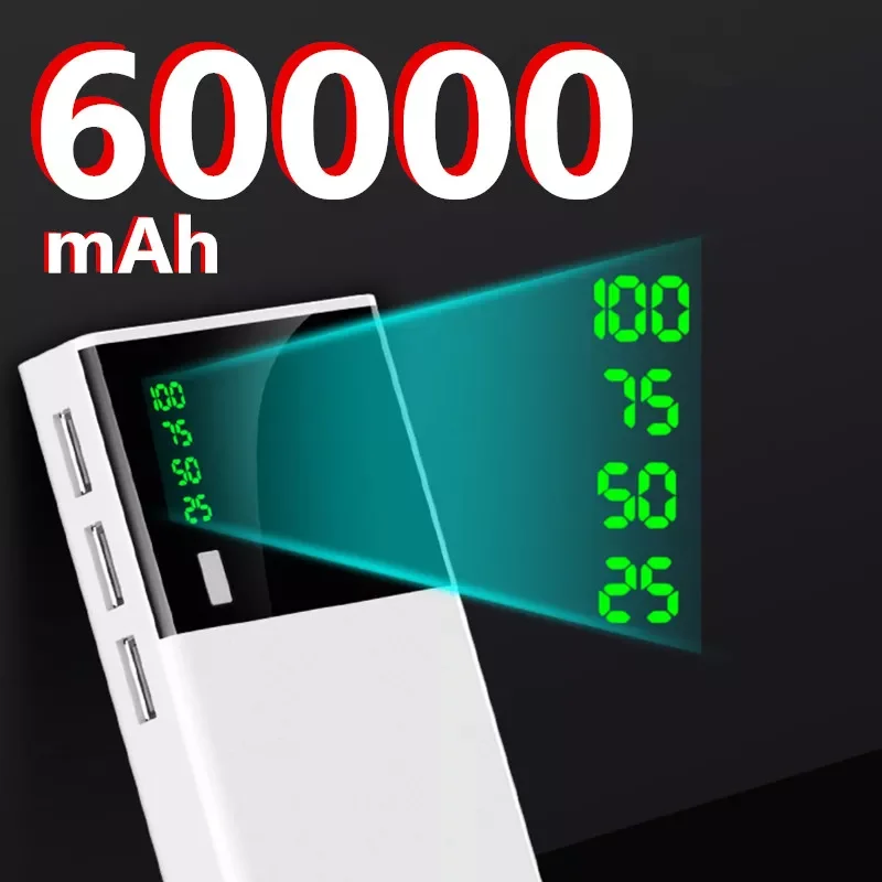 

NEW2023 Power Bank 60000mAh Portable Charging Power Bank 10000mAh USB Power Bank External Battery Charger For iPhone 12Pro