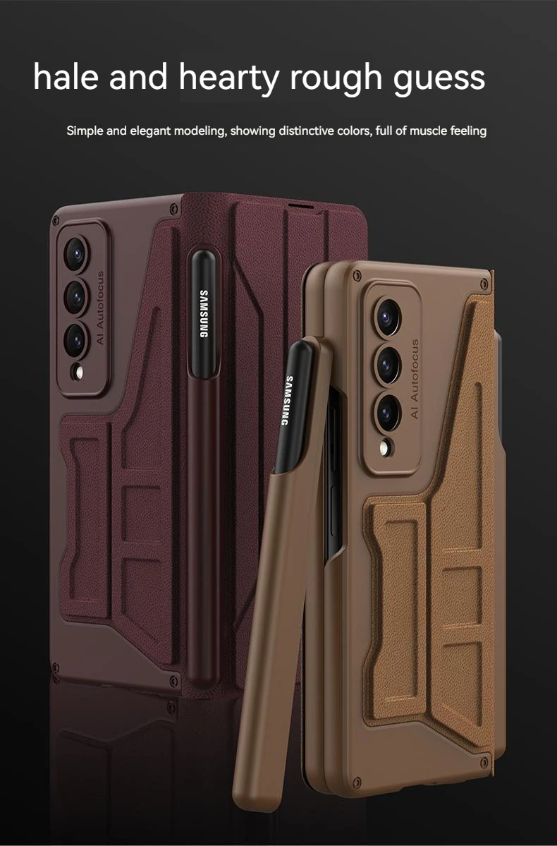 Чехол для телефона Samsung Galaxy Z Fold 5 4 кожаный флип-чехол-бумажник со встроенной